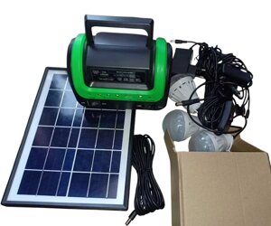 Ліхтар аварійного освітлення ESSDM-0603F із сонячною панеллю 5Вт, FM радіо, MP3, Bluetooth, 3 лампочки, PowerBank, пульт