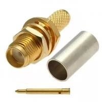 Роз'єм RP SMA-female реверсивний (штир) обтискний прямий на кабель RG58 RG142 RG223 LMR 195 LMR200 3D-FB SYV50-3 від компанії ПО СПЕЦАНТЕНИ Зв'язок без перешкод! - фото 1