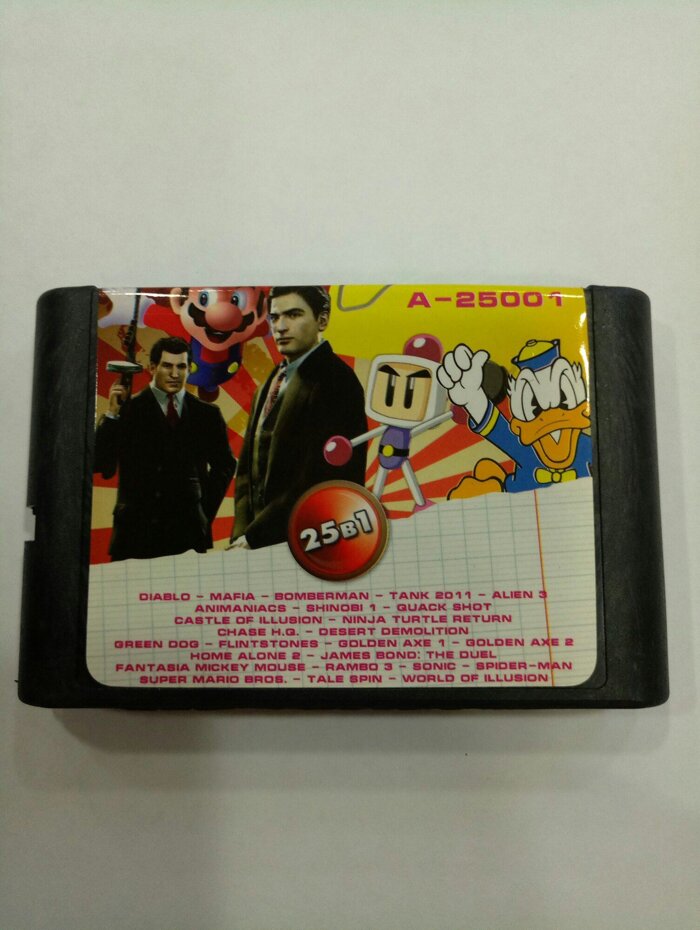 Картридж Sega 16bit Збірник 25 в 1 А-25001
