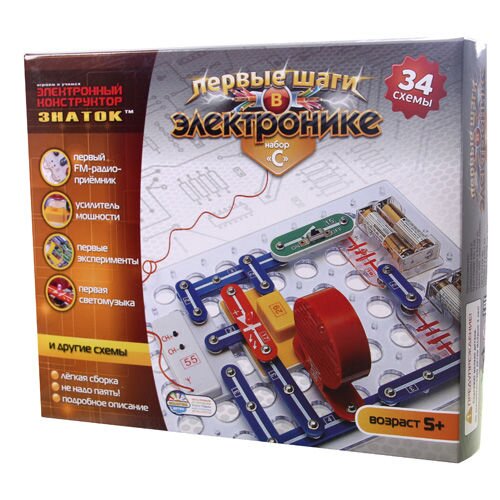 Конструктор - ЗНАТОК "Первые шаги в электронике" для детей от 5 лет (34 ...