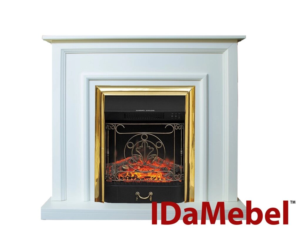 Камінокомплекти IDaMebel Adele Білий Majestic Brass від компанії Магазин опалення та Сантехніки - «Печі Маркет» - фото 1