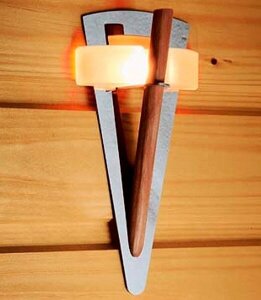 Світильник Факел TL 100 з дерев'яним стрижнем Cariitti для лазні та сауни