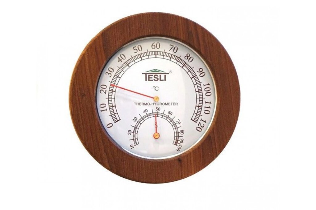 Термогігрометр для сауни і лазні Tesli малий D 165 мм від компанії Магазин опалення та Сантехніки - «Печі Маркет» - фото 1