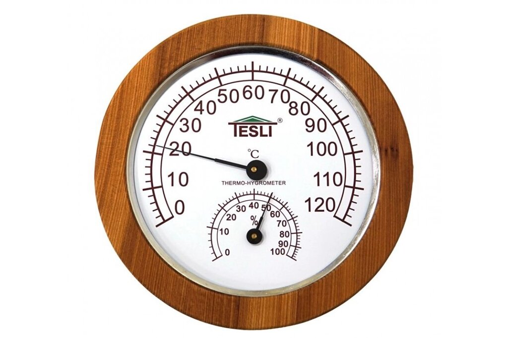 Термогігрометр для сауни та лазні Tesli великий D 245 мм від компанії Магазин опалення та Сантехніки - «Печі Маркет» - фото 1