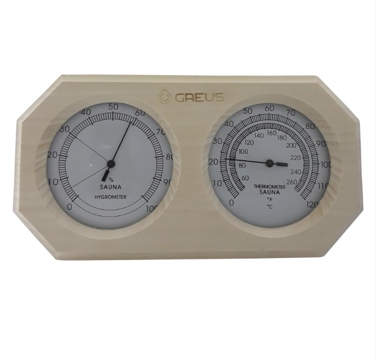 Термогігрометр Greus 26х14 липа для лазні та сауни від компанії Магазин опалення та Сантехніки - «Печі Маркет» - фото 1