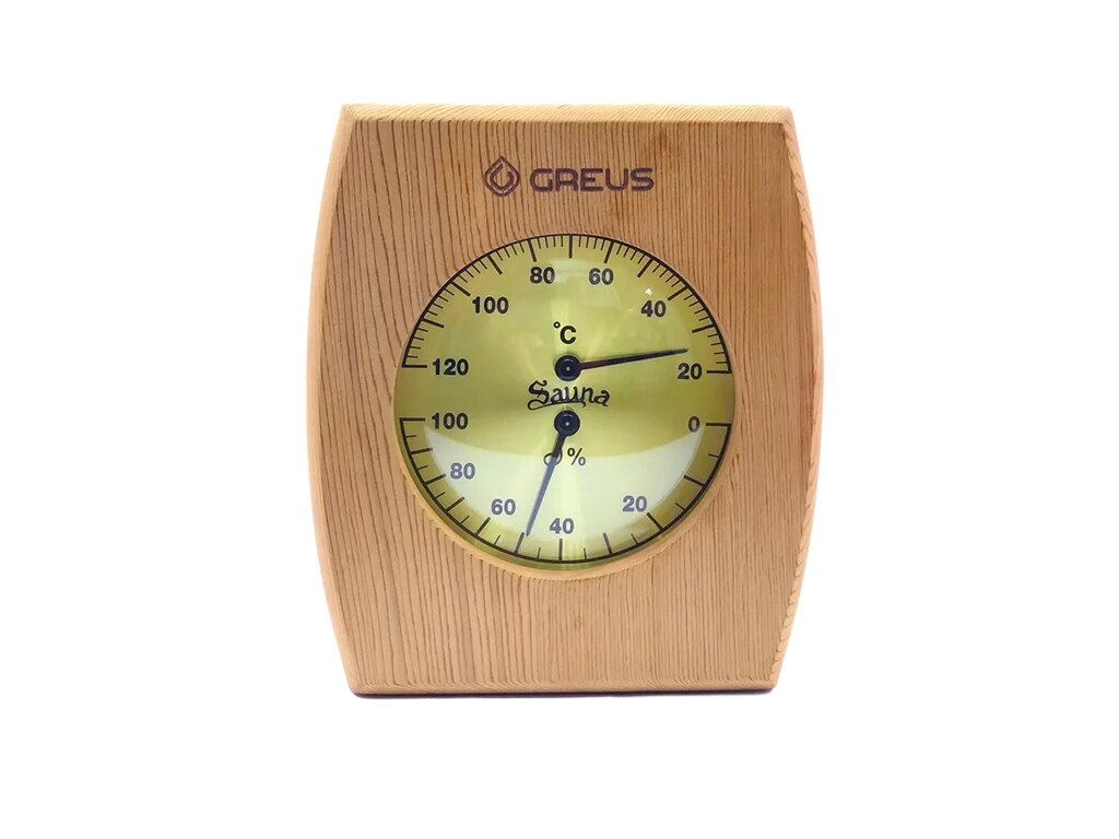 Термогігрометр Greus кедр 16х14 від компанії Магазин опалення та Сантехніки - «Печі Маркет» - фото 1