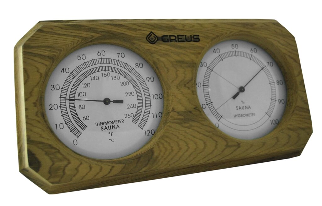 Термогігрометр Greus кедр 26х14 для лазні та сауни від компанії Магазин опалення та Сантехніки - «Печі Маркет» - фото 1
