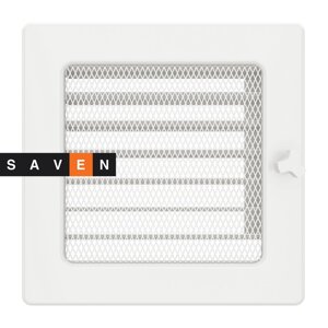 Вентиляційна решітка для каміна SAVEN 17х17 біла з жалюзі