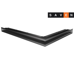 Вентиляційна решітка для каміна кутова ліва SAVEN Loft Angle 60х600х800 графітова