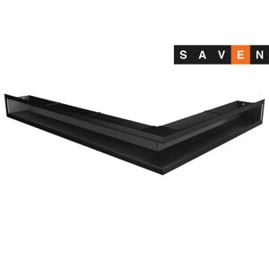 Вентиляційна решітка для каміна кутова ліва SAVEN Loft Angle 90х600х800 чорна