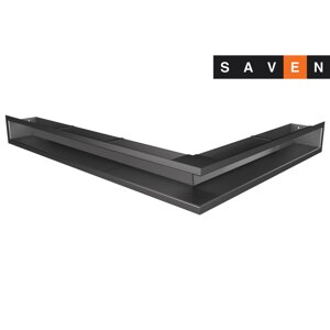 Вентиляційна решітка для каміна кутова ліва SAVEN Loft Angle 90х600х800 графітова