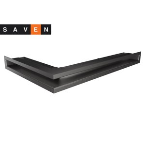 Вентиляційна решітка для каміна кутова права SAVEN Loft Angle 60х600х400 графітова