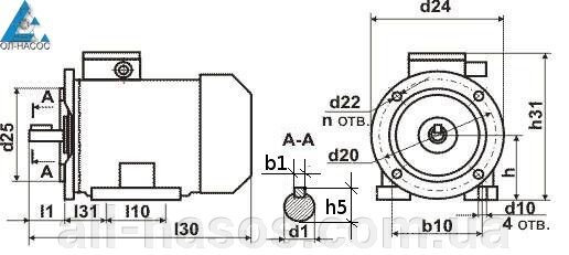 Электродвигатель АИР180M2 (АИР 180М2) 30 кВт 3000 об/мин (30/3000)