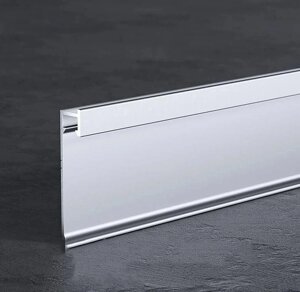 Вбудований алюмінієвий плінтус із LED-підсвічуванням BEST DEAL 5/60 LED срібло матове 60 мм, довжина 2,5м