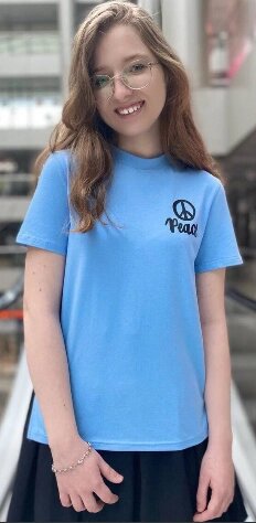 Дитяча блакитна футболка від компанії МоДнАтУфЛя - фото 1