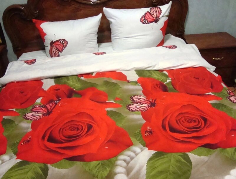 Постільна білизна з червоними трояндами від компанії МоДнАтУфЛя - фото 1