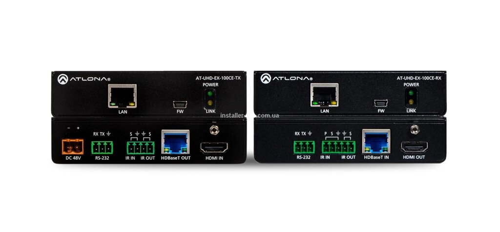 Atlona AT-UHD-EX-100CE-KIT 4K / UHD hdbaset / HDMI, POE (передавач / приймач) - характеристики