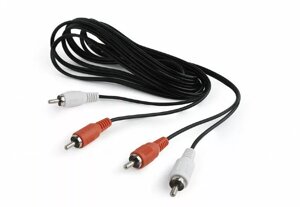 Аудіо кабель Cablexpert 2xRCA M/M Cable 1.8 м black (CCA-2R2R-6)
