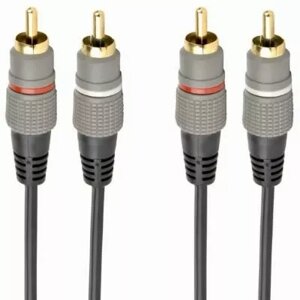 Аудіо кабель Cablexpert 2xRCA M/M Cable 2.5 м gray (CCAP-202-2.5M)