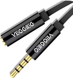 Аудіо подовжувач veggieg AFB-2 AUX mini jack 3.5 мм M/F cable 2 м black (YT-auxcca (M)F)-AFB-2)