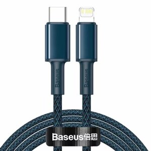 USB PD Кабель Baseus High Density Braided 2M 20W USB Type-C - Lightning CableBlue (CATLGD-A03)