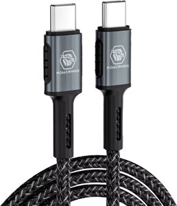 USB кабель powermax bravo 65W USB type-C -type-C cable black (PWRMX042pdсс)
