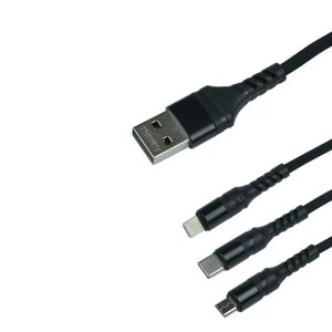 USB Кабель Remax Speed 3-in-1 USB Type-C/Lightning/micro USB Cable Black (RC-186th)