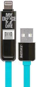 USB Кабель Remax Transformer Kingkong 2-in-1 USB Lightning/micro USB Cable Blue