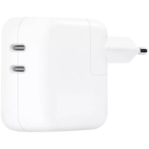 Мережевий зарядний пристрій з швидкою зарядкою Apple 35W Dual USB-C Port Replacement Power Adapter white
