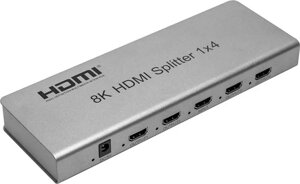 Відео спліттер PowerPlant HDMI 1x4 v2.1 8k 60hz gray (CA914203)