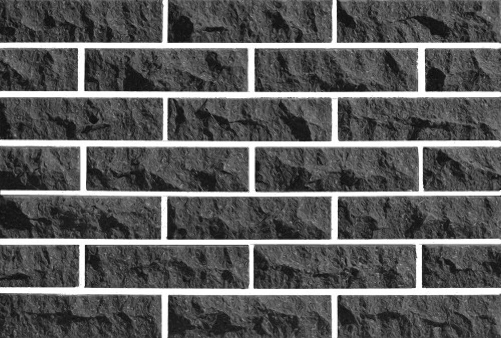 Облицювальна цегла LAND BRICK рвана скеля графіт чорна від компанії KIRPICHEFF - фото 1