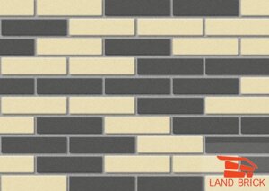 Облицювальна цегла LAND BRICK баварська кладка гладка чорна і біла