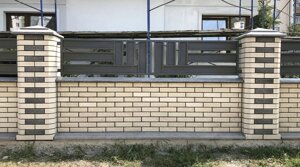 Цегла для паркану LAND BRICK облицювальна чорна і біла, фігурна і колота