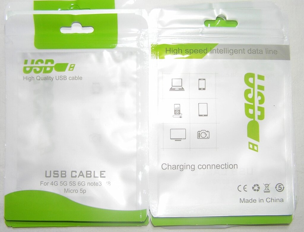 Пакет для пакування USB кабелю 80х130 мм - огляд
