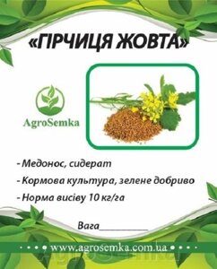 Насіння Гірчиця жовта (сидерат), 1кг на вагу / урожай 2021р