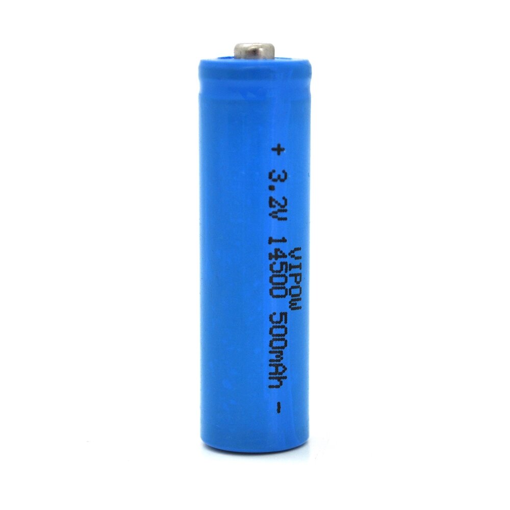 Акумулятор 14500 Lifepo4 Vipow IFR14500 TipTop, 500mAh, 3.2V, Blue Q50/500 від компанії АВТОСТИЛЬ - фото 1