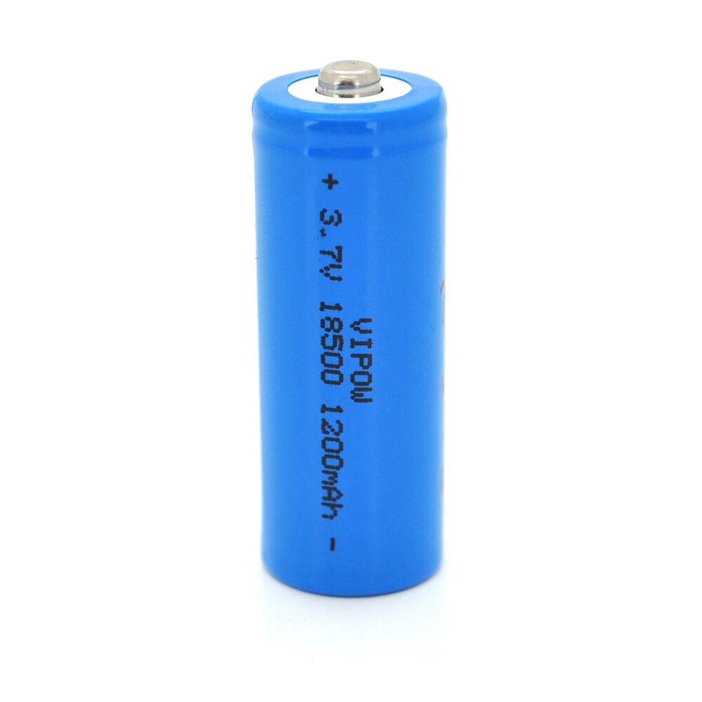 Акумулятор 18500 Li-Ion Vipow ICR18500 TipTop, 1200mAh, 3.7V, Blue від компанії АВТОСТИЛЬ - фото 1