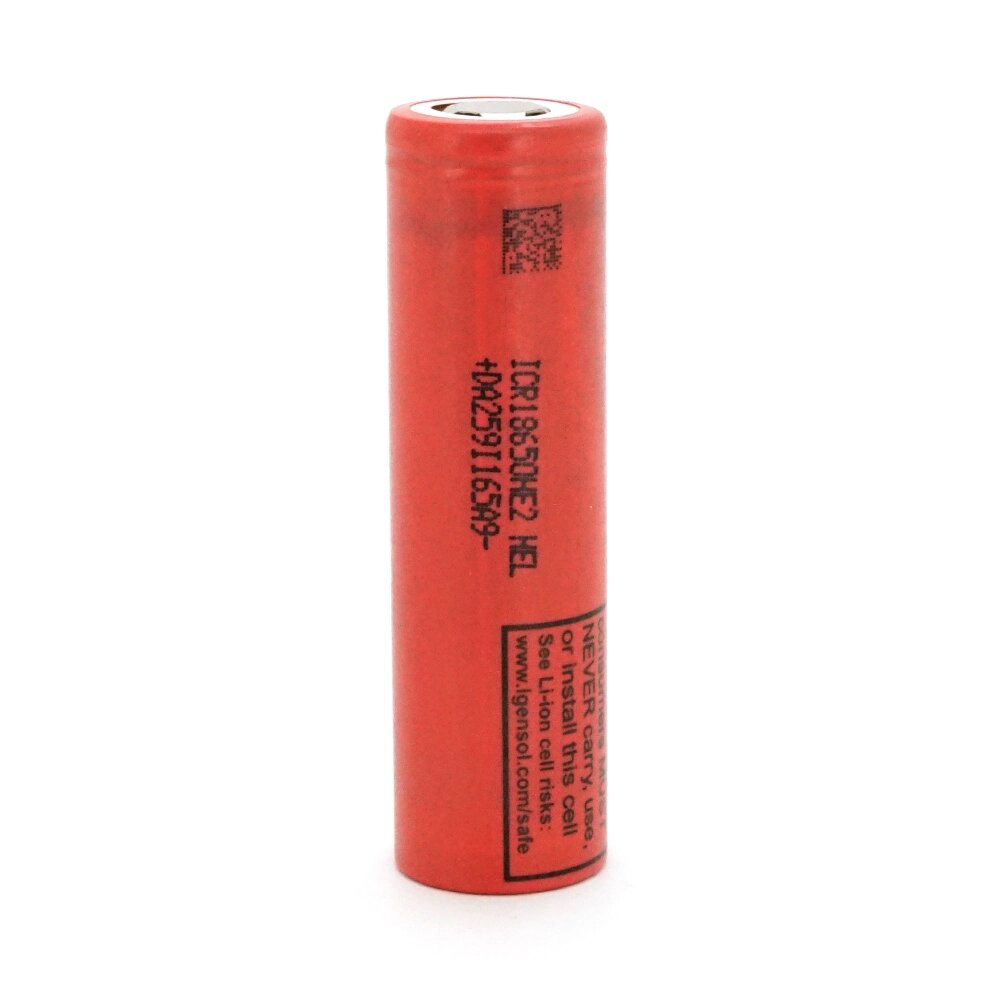 Акумулятор 18650 Li-Ion LG ICR18650HE2 (LG HE2), 2500mAh, 20A, 4.2/3.6/2.0V, Red від компанії АВТОСТИЛЬ - фото 1