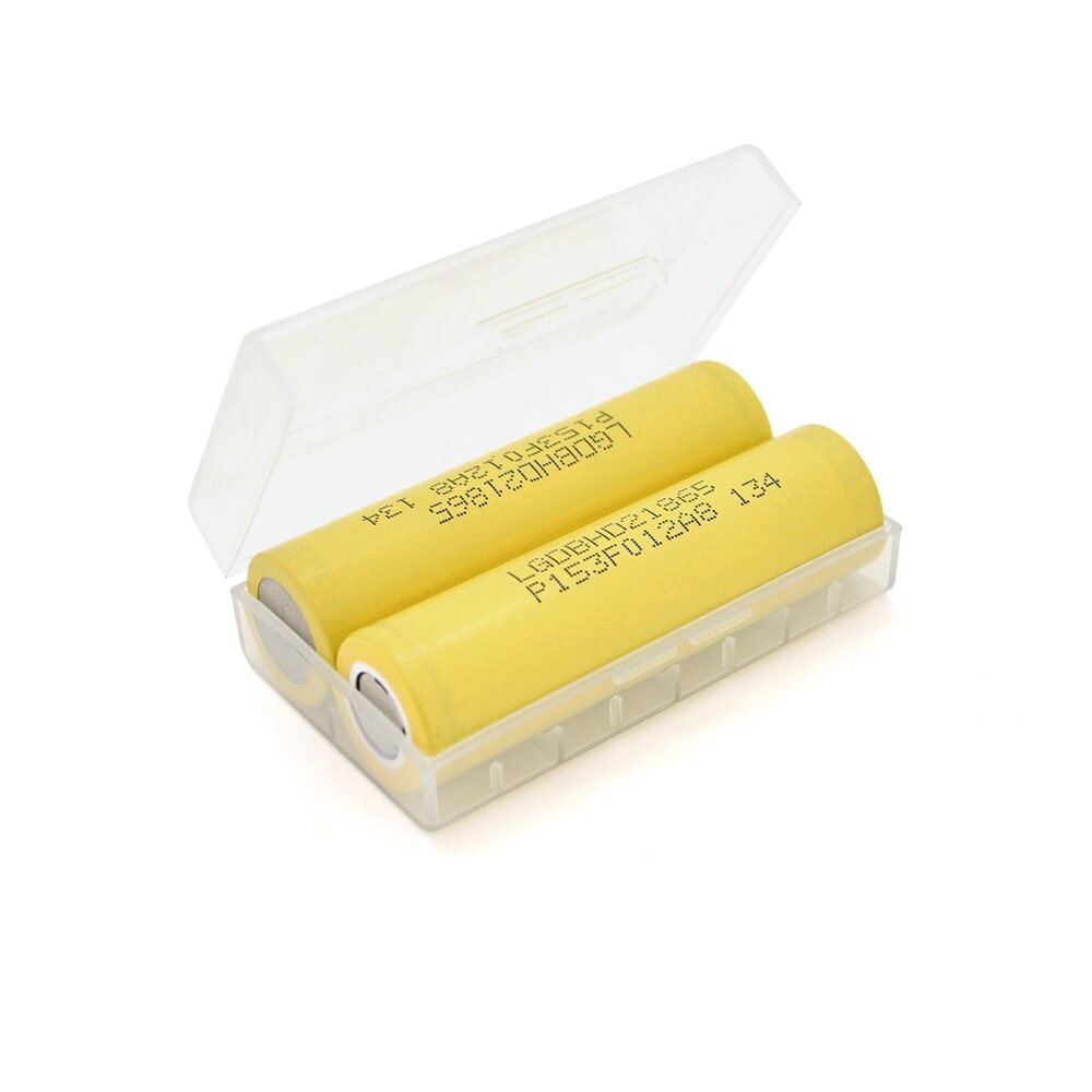 Акумулятор 18650 Li-Ion LG LGDBHE21865, 1600mAh, 20A, 4.2 / 3.6 / 2.5V,  Yellow, PVC BOX, 2 шт. в упаковці, ціна за 1 шт від компанії АВТОСТИЛЬ - фото 1