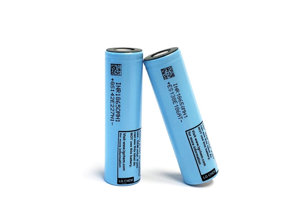 Акумулятор 18650 Li-Ion LG LGGBMH11865 (LG MH1), 3200mAh, 10A, 4.2/3.7/2.5V, Cyan, 2 шт в упаковці, ціна за 1 шт від компанії АВТОСТИЛЬ - фото 1