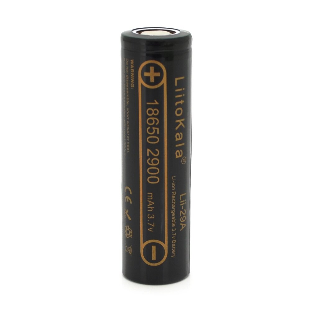 Акумулятор 18650 Li-Ion LiitoKala Lii-29A, 2900mah (2850-2950mah), 3.7V (2.75-4.2V), Black, PVC BOX Q2,  цiна за 1 шт від компанії АВТОСТИЛЬ - фото 1