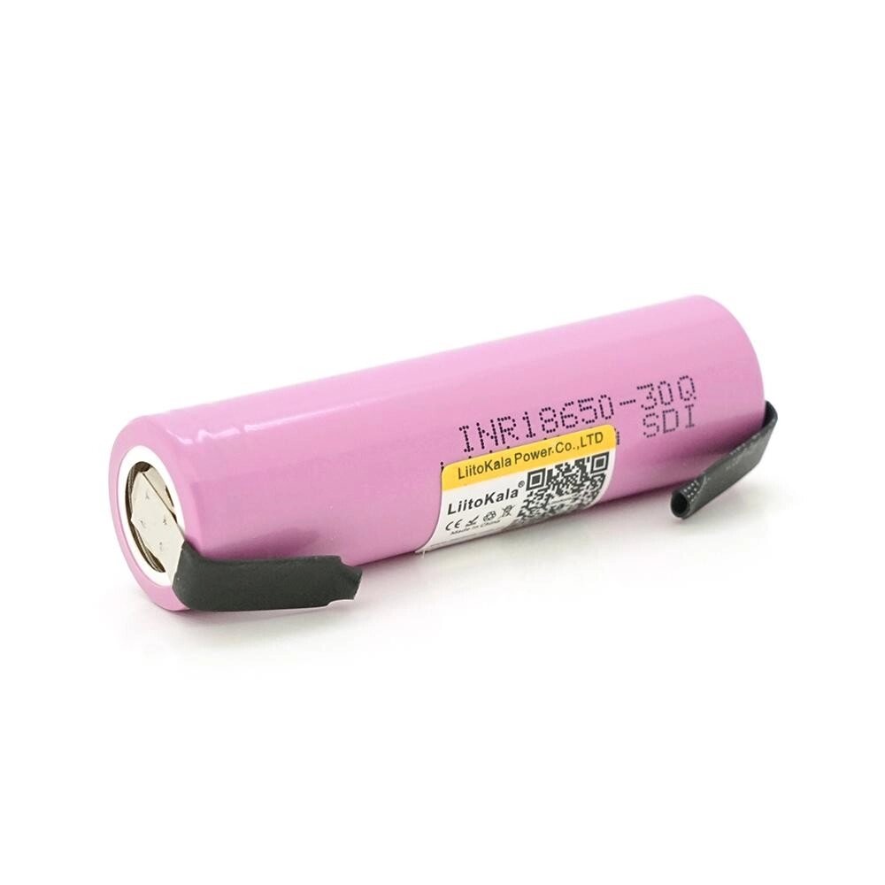 Акумулятор 18650 Li-Ion LiitoKala Lii-30Q-N, 3000mAh (2900-3100mAh), 27A, 3.7V (2.5-4.25V), Pink, PVC від компанії АВТОСТИЛЬ - фото 1