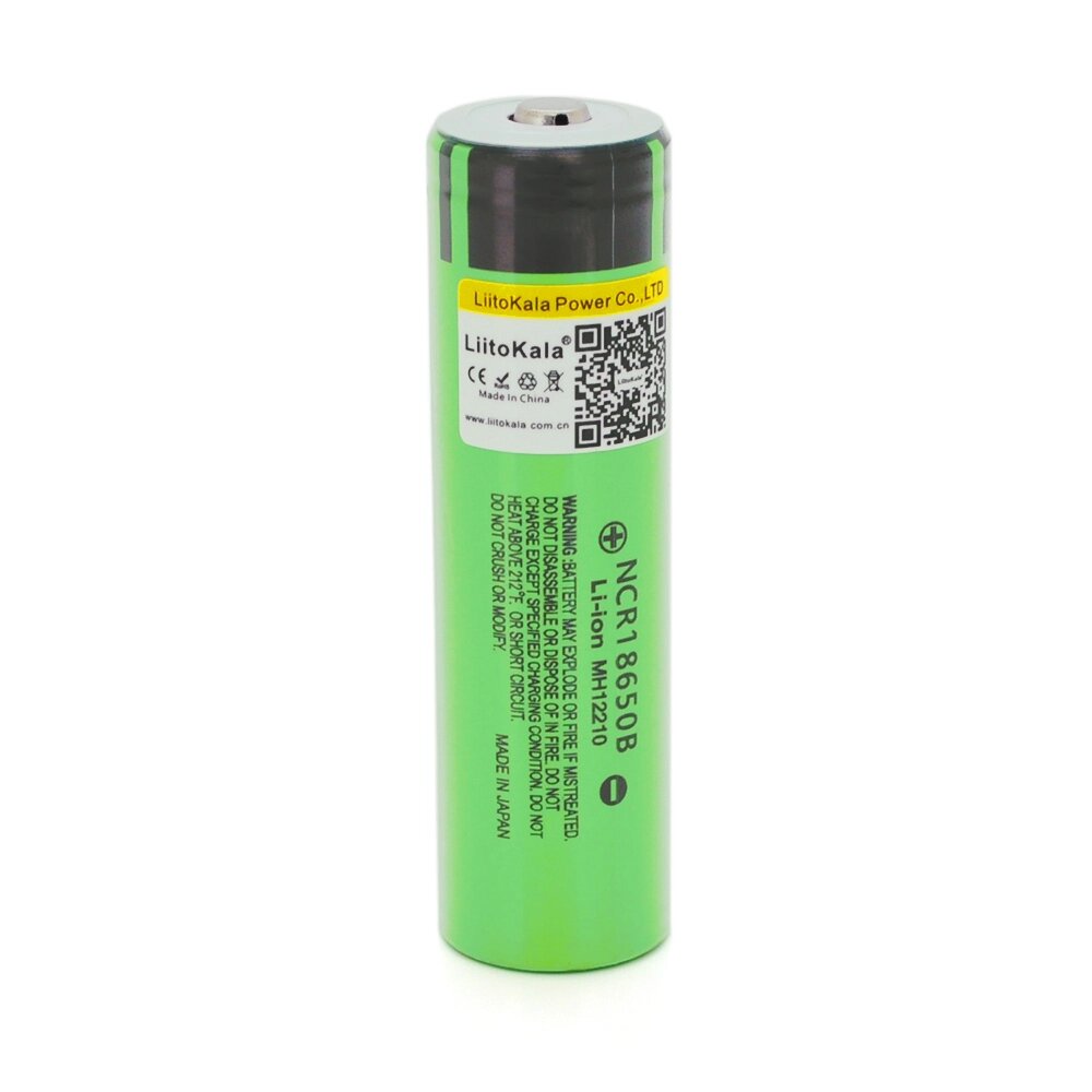 Акумулятор 18650 Li-Ion LiitoKala Lii-34B-JT, 3400mAh (3200-3400mAh), 3.7V (2.75-4.2V), Green, PVC BOX від компанії АВТОСТИЛЬ - фото 1