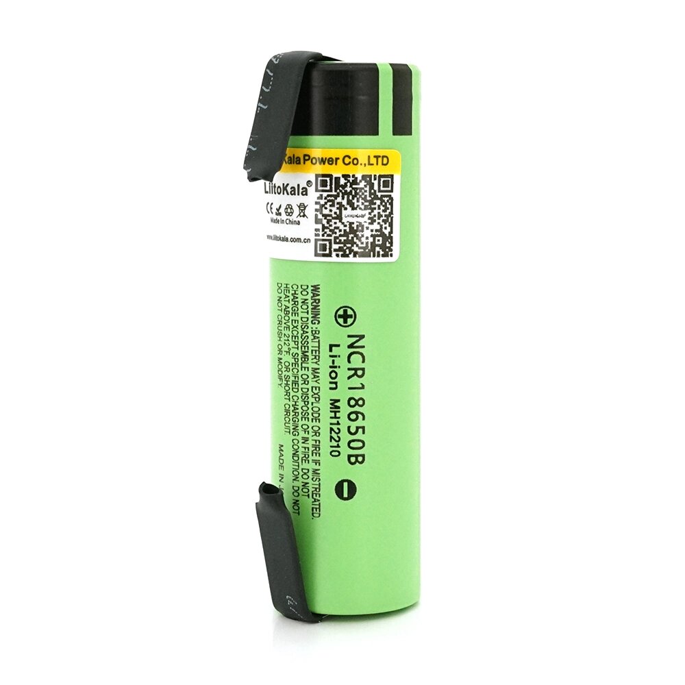 Акумулятор 18650 Li-Ion LiitoKala Lii-34B-N, 3400mAh (3200-3400mAh), 3.7V (2.75-4.2V), Green, PVC BOX від компанії АВТОСТИЛЬ - фото 1