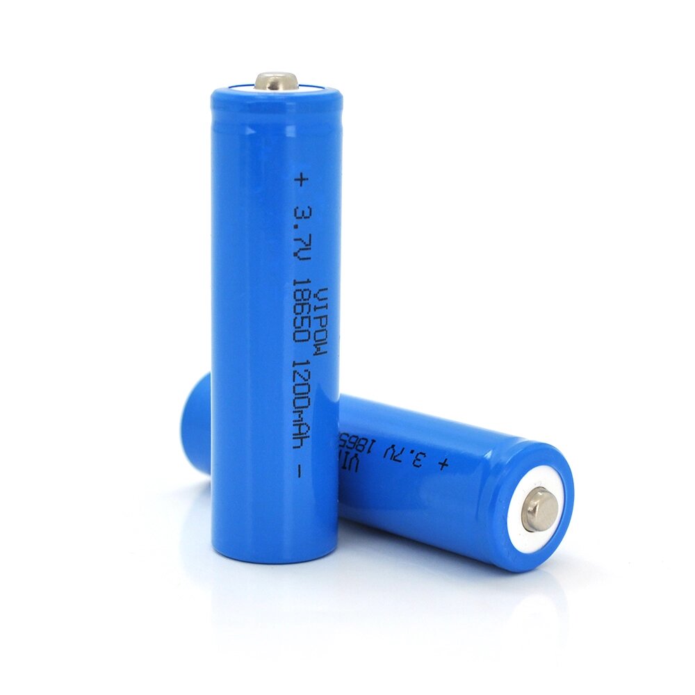 Акумулятор 18650 Li-Ion Vipow ICR18650 TipTop, 1200mAh, 3.7V, Blue Q50/500 від компанії АВТОСТИЛЬ - фото 1