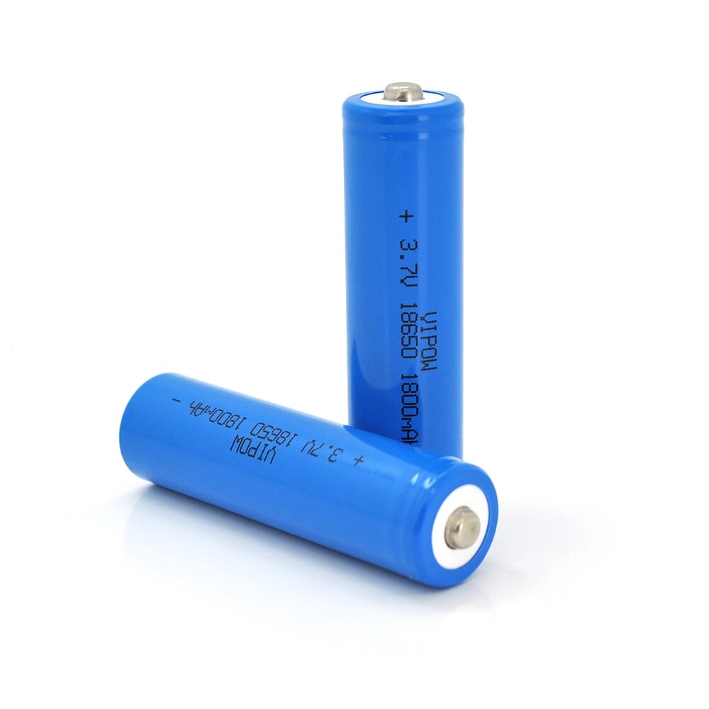 Акумулятор 18650 Li-Ion Vipow ICR18650 TipTop, 1800mAh, 3.7V, Blue Q50/500 від компанії АВТОСТИЛЬ - фото 1