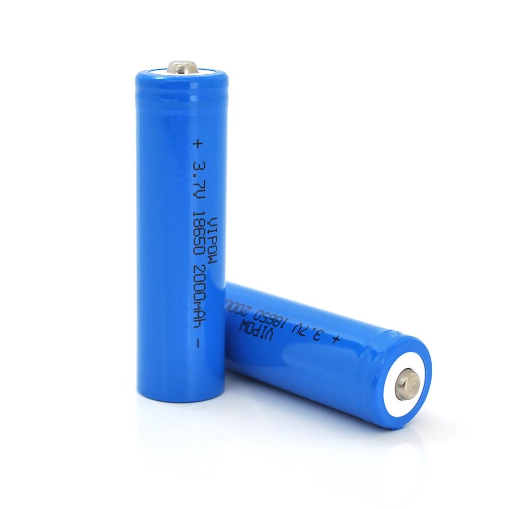 Акумулятор 18650 Li-Ion Vipow ICR18650 TipTop, 2000mAh, 3.7V, Blue Q50/500 від компанії АВТОСТИЛЬ - фото 1