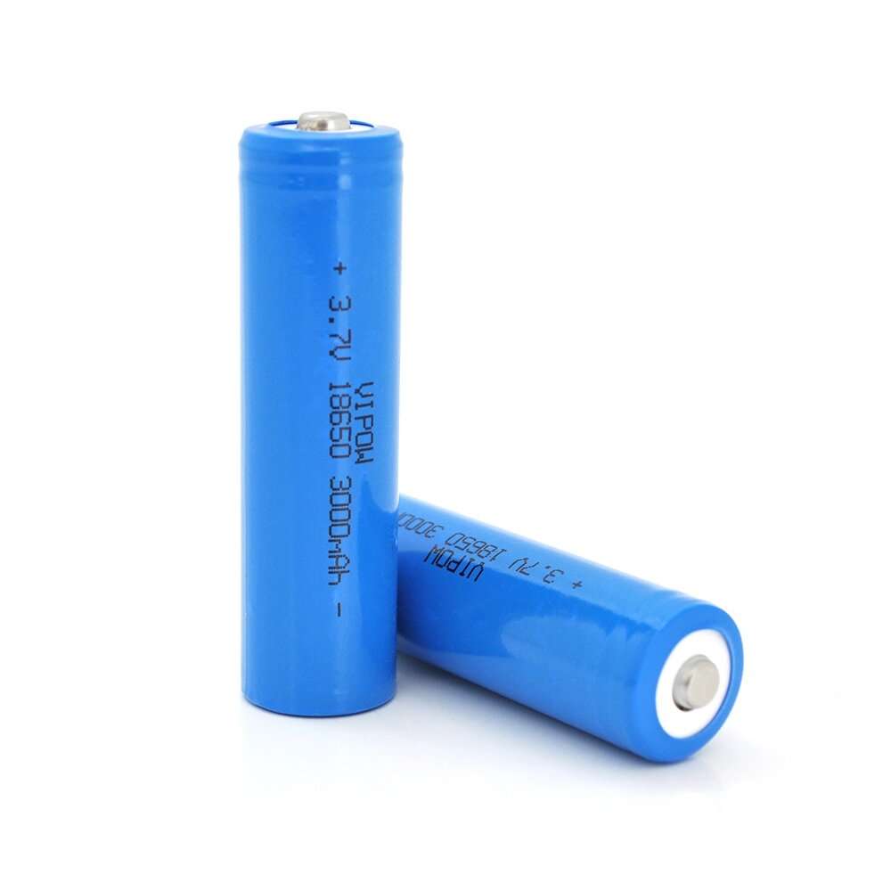 Акумулятор 18650 Li-Ion Vipow ICR18650 TipTop, 3000mAh, 3.7V, Blue від компанії АВТОСТИЛЬ - фото 1