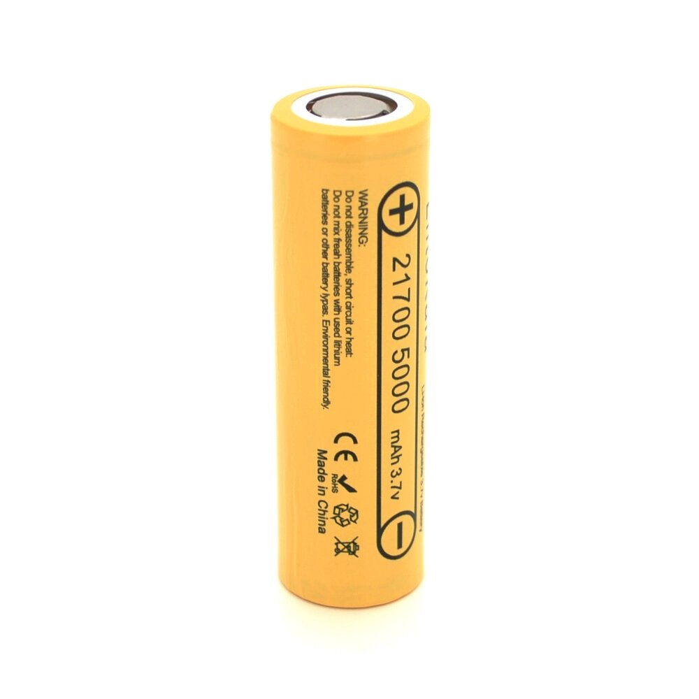 Акумулятор 21700 Li-Ion LiitoKala Lii-50E, 5000mAh (4700-5100mAh, 15A, 3.7V (2.5-4.2V), Yellow, PVC BOX від компанії АВТОСТИЛЬ - фото 1