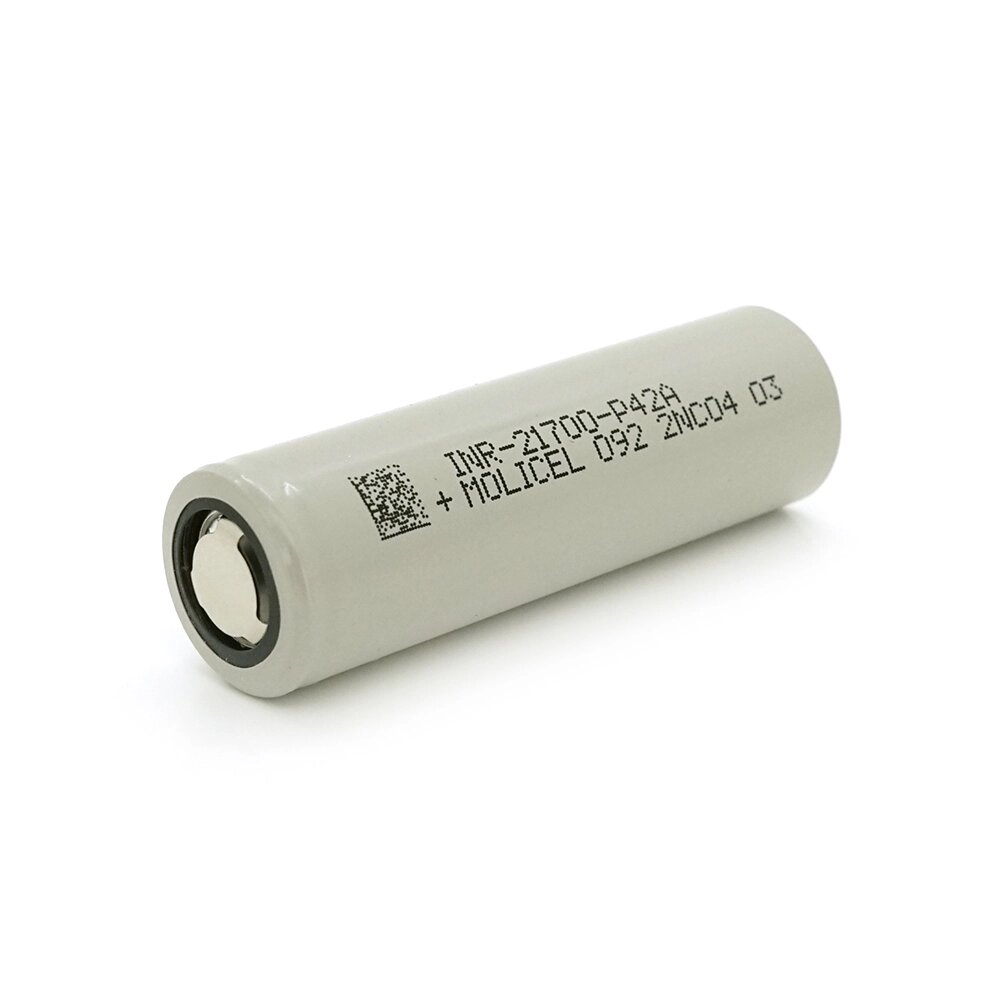 Акумулятор 21700 Li-Ion Molicel INR-21700-P42A (B) 4200mAh, 45A, 4.2/3.6/2.5V, Gray від компанії АВТОСТИЛЬ - фото 1